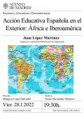 Acción Educativa Española en el Exterior: África e Iberoamérica. Interviene Juan López Martínez