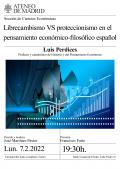  Conferencia Librecambismo VS proteccionismo en el pensamiento económico-filosófico español, a cargo de Luis Perdice