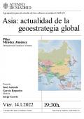  Asia: actualidad de la geoestrategia global. Interviene Pilar Méndez Jiménez