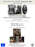  Ciclo de conciertos "Manuel de Falla". Música Popular de Tradición Oral (V). Las Sevillanas