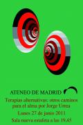 Cartel de la conferencia «Terapias alternativas: otros caminos para el alma», a cargo de Jorge Urrea