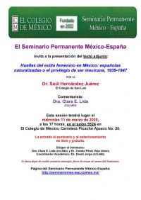 11-03-2020.- Seminario Permanente México–España de El Colegio de México