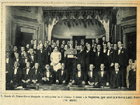 de la Banda de Alabarderos y la tiple Laura Nieto el día que interpretaron el Himno a la República, un 26 de abril de 1931 en el Ateneo de Madrid