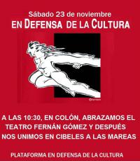 Sábado 23 de noviembre En Defensa de la Cultura. A las 10:30, en Colón