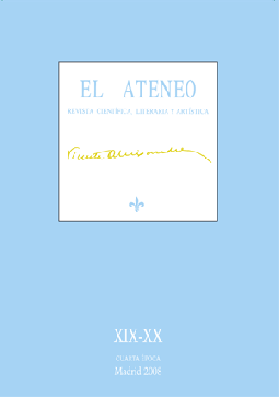 Cubierta Revista "El Ateneo". N.º XIX-XX