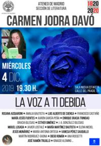 En recuerdo de la poeta Carmen Jodra (1980-2019)