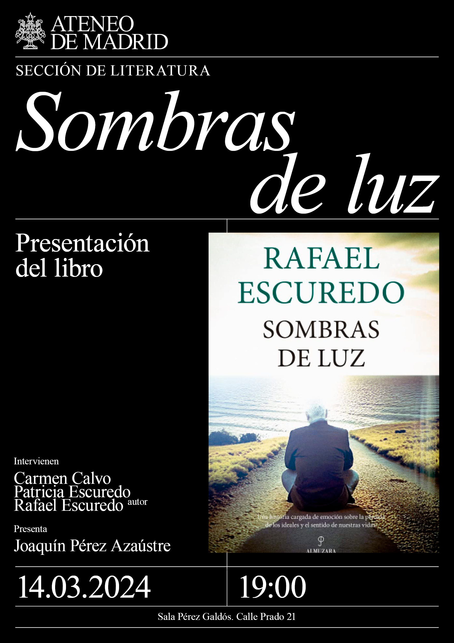 Presentación del libro Sombras de luz - Ateneo Madrid