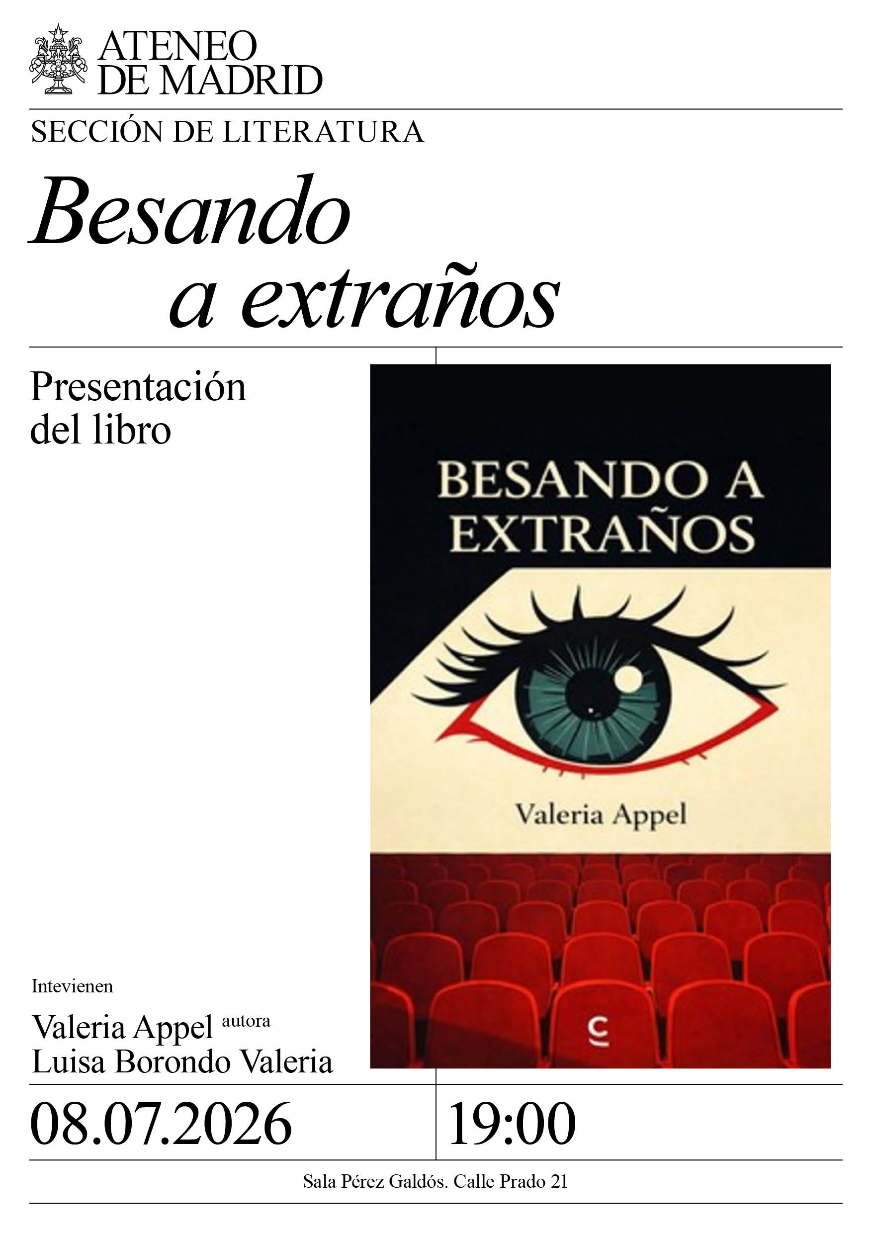Presentación del libro «Besando a extraños»