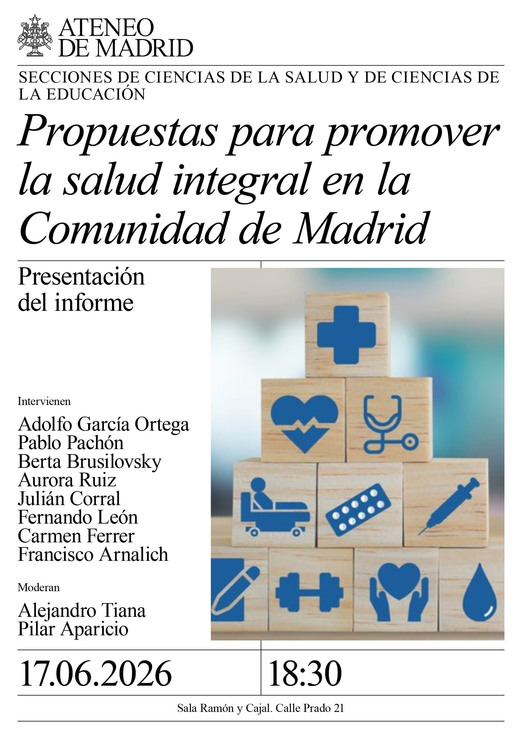 Presentación del informe «Propuestas para promover la salud integral en la Comunidad de Madrid»