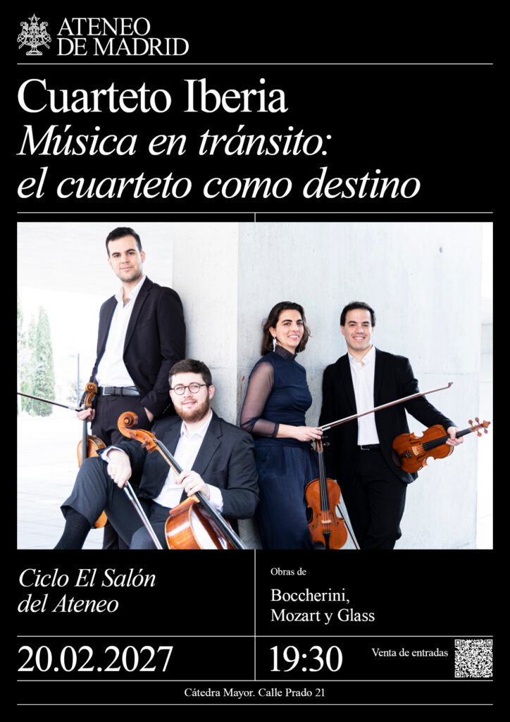 «Ciclo El Salón del Ateneo». Cuarteto Iberia ‘Música en tránsito: el cuarteto como destino’