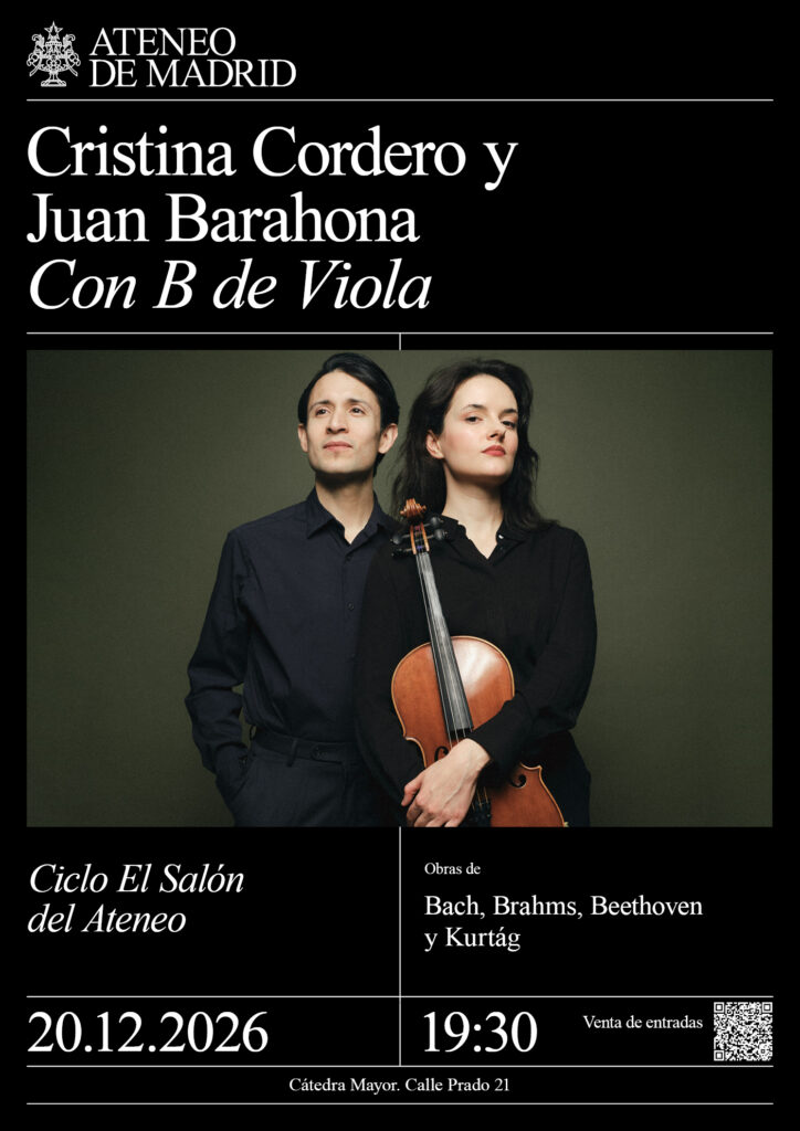 «Ciclo El Salón del Ateneo». Cristina Cordero y Juan Barahona – ‘Con B de Viola’