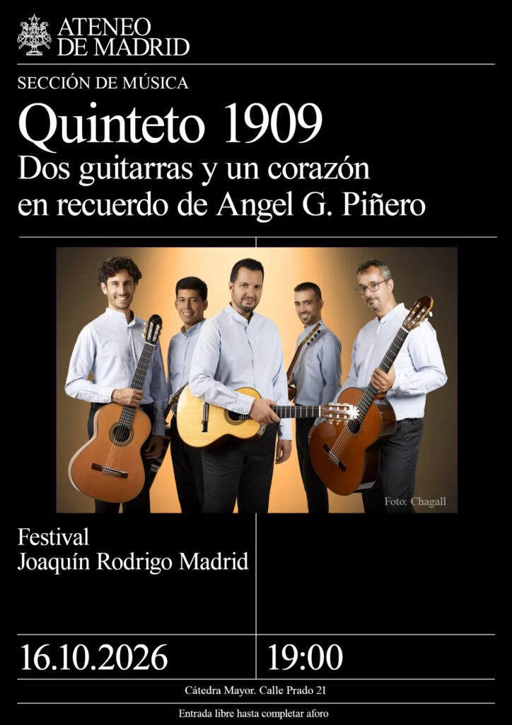 Quinteto 1909. Cinco guitarras y un corazón  en recuerdo de Angel G. Piñero